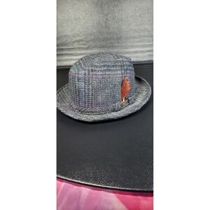 Vintage Adam New York Hat Mens sz 7 1/4-3/8t Gray Plaid Wool Fedora‎ Houndstooth